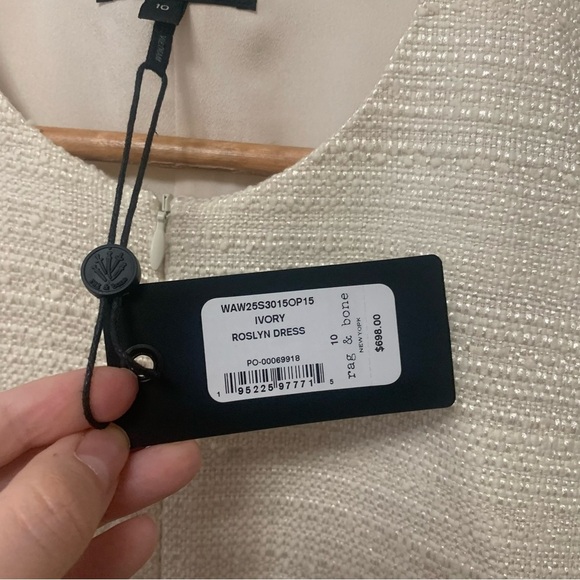 Rag & Bone Women's Roslyn Shift Dress Ivory Size 10 NWT New - Picture 7 of 11